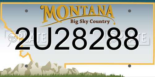 2U28288 Montana License Plate
