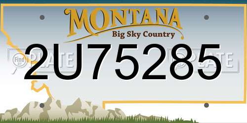 2U75285 Montana License Plate