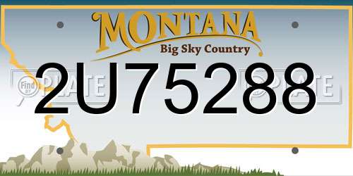 2U75288 Montana License Plate