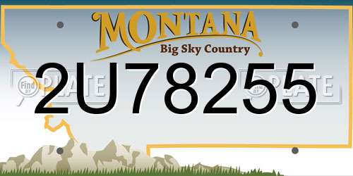 2U78255 Montana License Plate