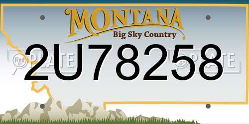 2U78258 Montana License Plate