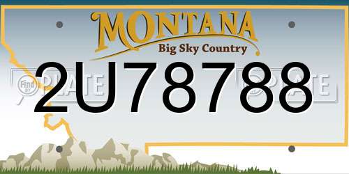 2U78788 Montana License Plate