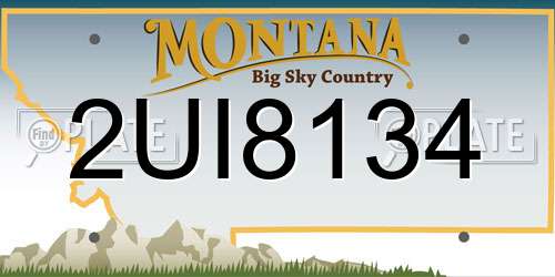 2UI8134 Montana License Plate