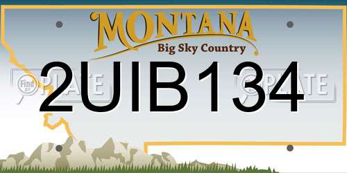2UIB134 Montana License Plate