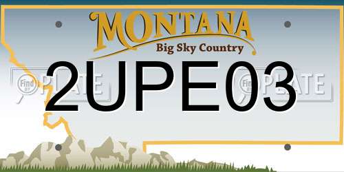 2UPE03 Montana License Plate