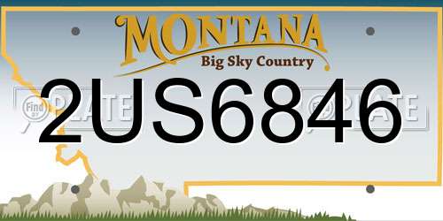2US6846 Montana License Plate