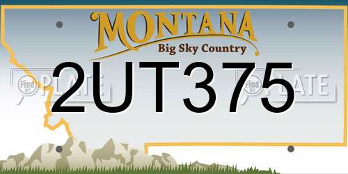 2UT375 Montana License Plate
