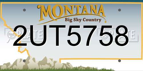 2UT5758 Montana License Plate