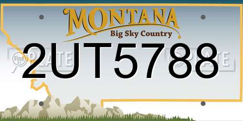 2UT5788 Montana License Plate