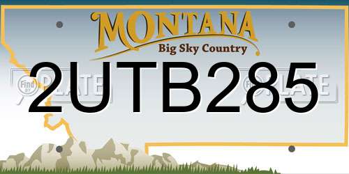 2UTB285 Montana License Plate
