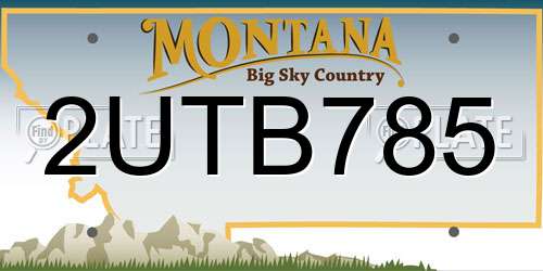 2UTB785 Montana License Plate