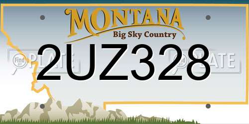 2UZ328 Montana License Plate
