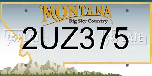 2UZ375 Montana License Plate