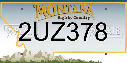 2UZ378 Montana License Plate