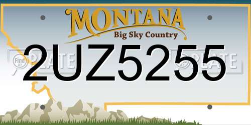 2UZ5255 Montana License Plate