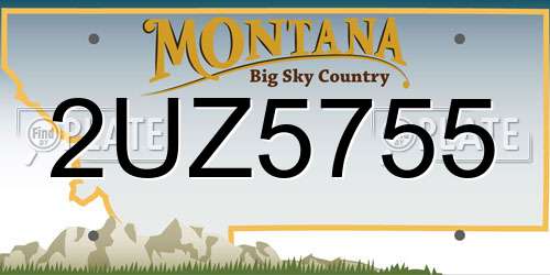 2UZ5755 Montana License Plate