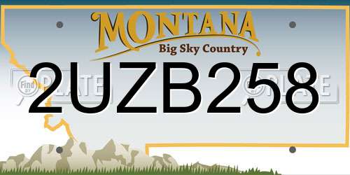 2UZB258 Montana License Plate