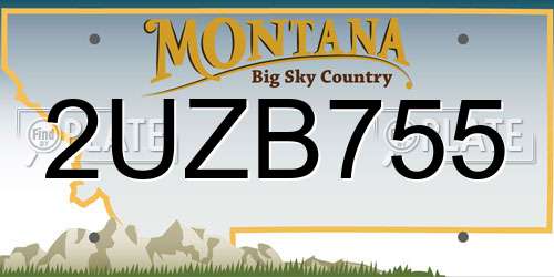 2UZB755 Montana License Plate