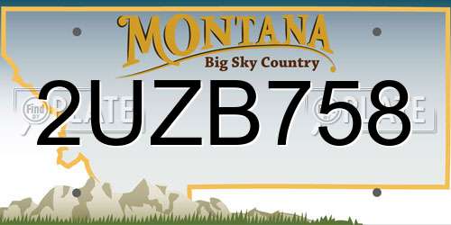 2UZB758 Montana License Plate