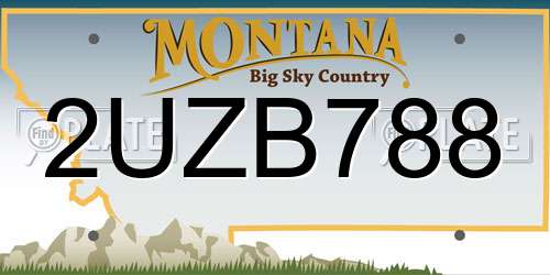 2UZB788 Montana License Plate