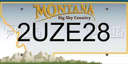 2UZE28 Montana License Plate
