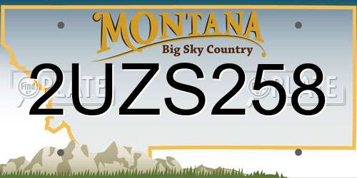 2UZS258 Montana License Plate