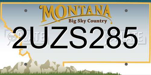 2UZS285 Montana License Plate