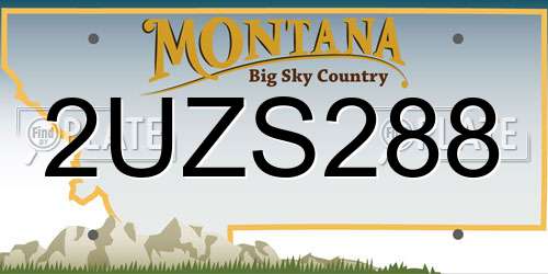 2UZS288 Montana License Plate