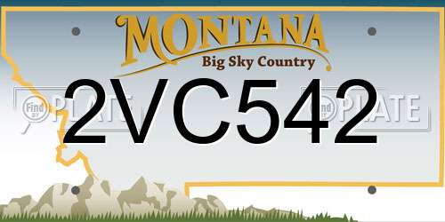 2VC542 Montana License Plate