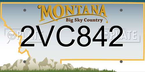 2VC842 Montana License Plate