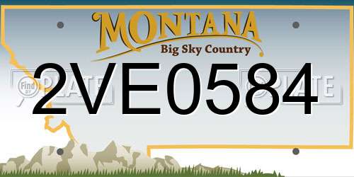 2VE0584 Montana License Plate