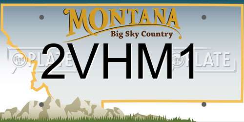 2VHM1 Montana License Plate