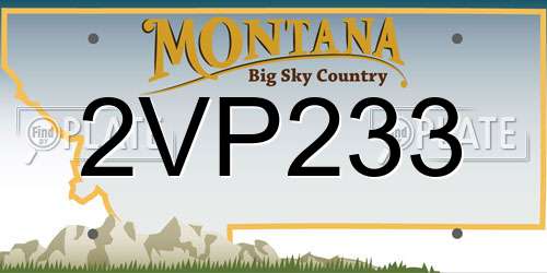 2VP233 Montana License Plate