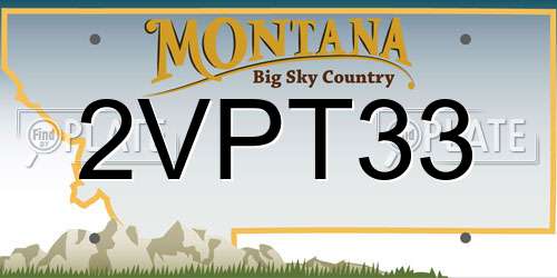 2VPT33 Montana License Plate