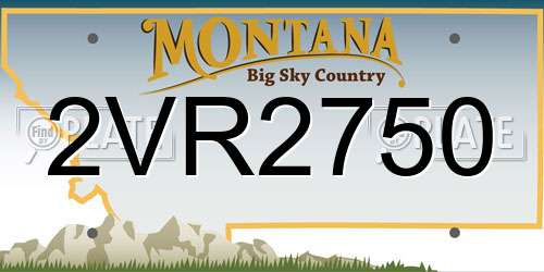 2VR2750 Montana License Plate
