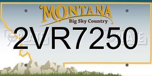 2VR7250 Montana License Plate