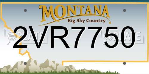 2VR7750 Montana License Plate