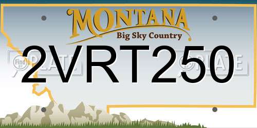 2VRT250 Montana License Plate