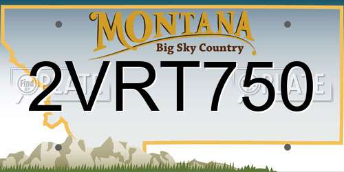 2VRT750 Montana License Plate