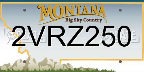 2VRZ250 Montana License Plate