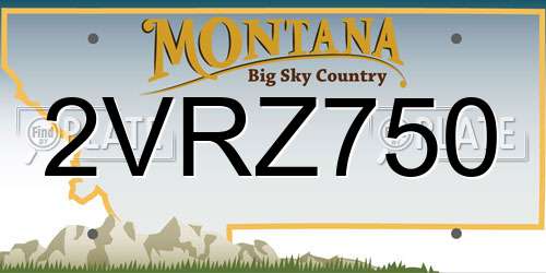 2VRZ750 Montana License Plate