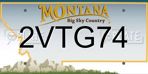 2VTG74 Montana License Plate