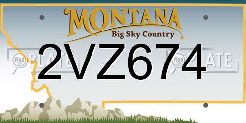 2VZ674 Montana License Plate