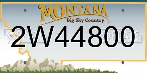 2W44800 Montana License Plate
