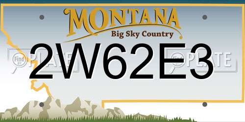 2W62E3 Montana License Plate
