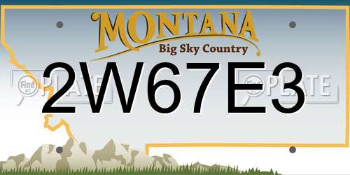 2W67E3 Montana License Plate