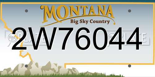 2W76044 Montana License Plate