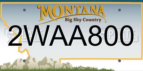 2WAA800 Montana License Plate