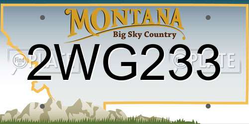 2WG233 Montana License Plate