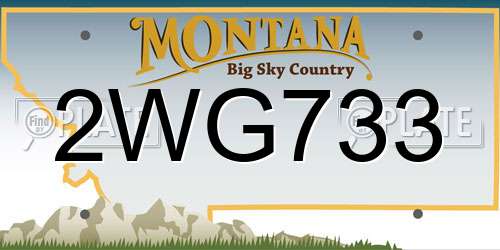 2WG733 Montana License Plate